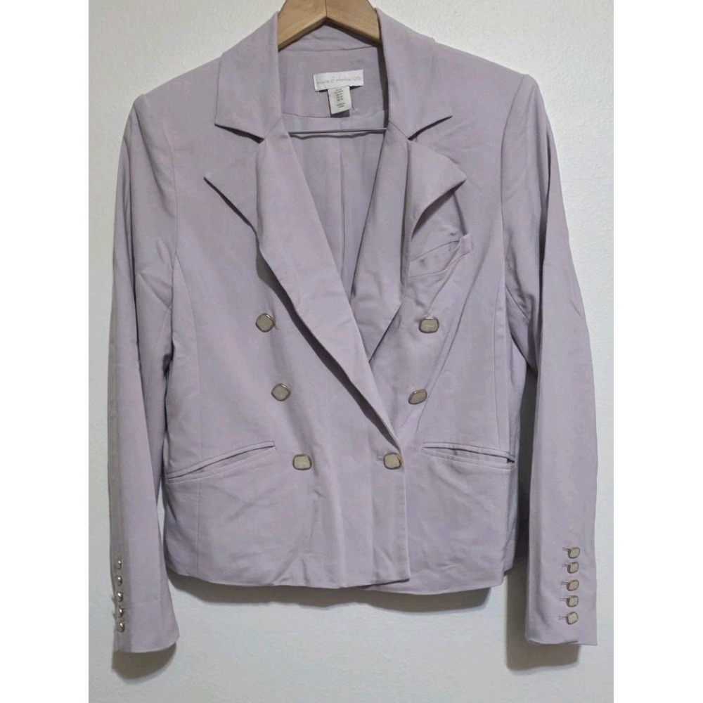 NWOT House of Harlow Women Notch Lapel Double Breasted Blazer Jacket M Purple